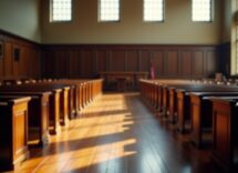 Un'immagine evocativa del thriller legale contemporaneo