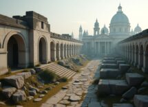 Immagine di Roma in un contesto distopico con elementi oscuri