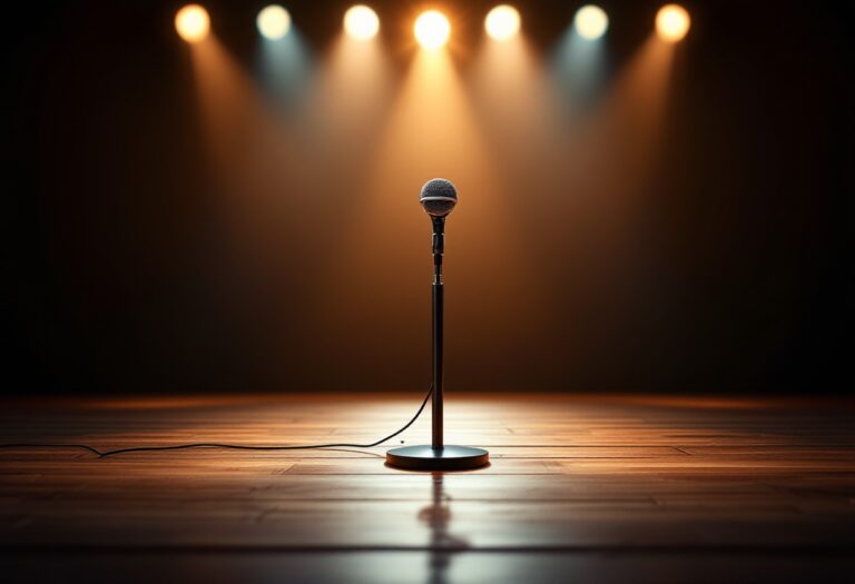 Angelo Duro in un momento comico sul palco