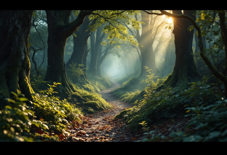 Immagine evocativa di un bosco inquietante